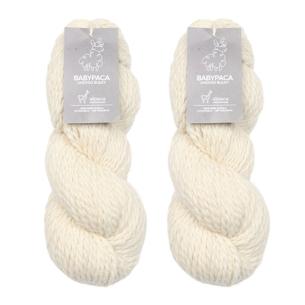 100% Baby Alpaca Undyed Yarn Wool Bulky Weight Pack Of 2