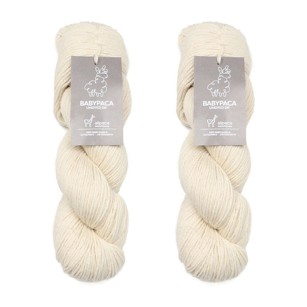 100% Baby Alpaca Undyed Yarn Wool DK Weight Pack Of 2