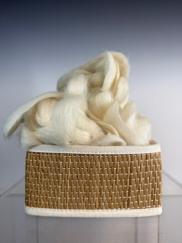 White Suri Alpaca Roving