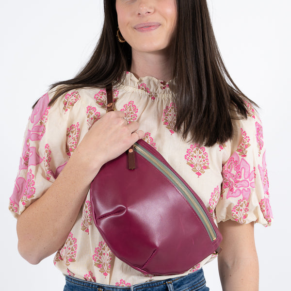 Limited Edition* Raspberry Leather Fanny Bag