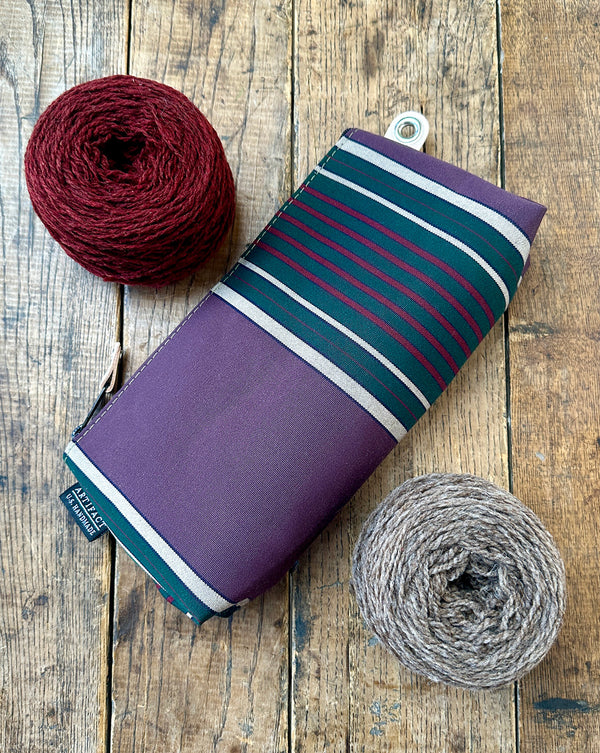 Knitting & Crochet Zip Pouch - Upcycled Awning