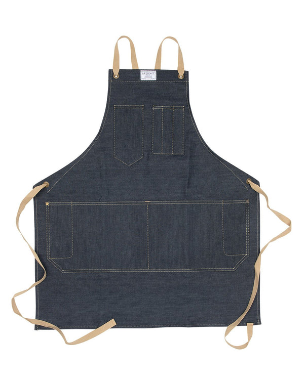 WH - Workshop Apron w/ Crossback Ties in Cone Denim