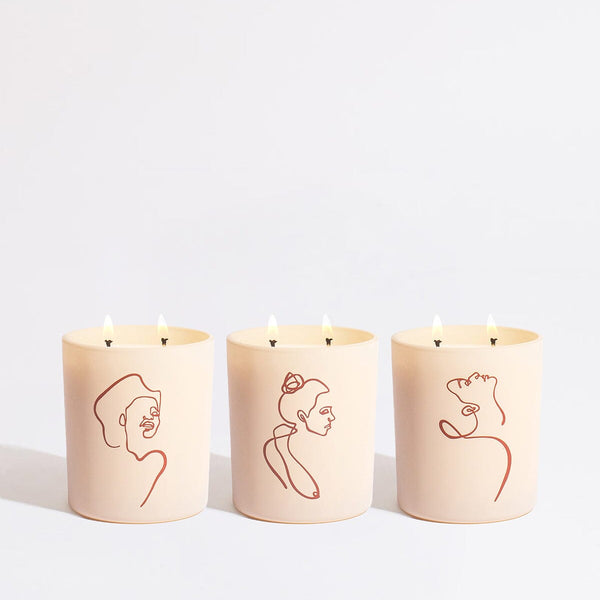 Allison Kunath Artist Edition Candle Set: Mojave Embers, Saffron Bloom, Petrichor