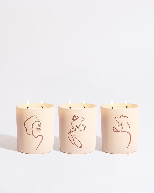 Allison Kunath Artist Edition Candle Set: Mojave Embers, Saffron Bloom, Petrichor