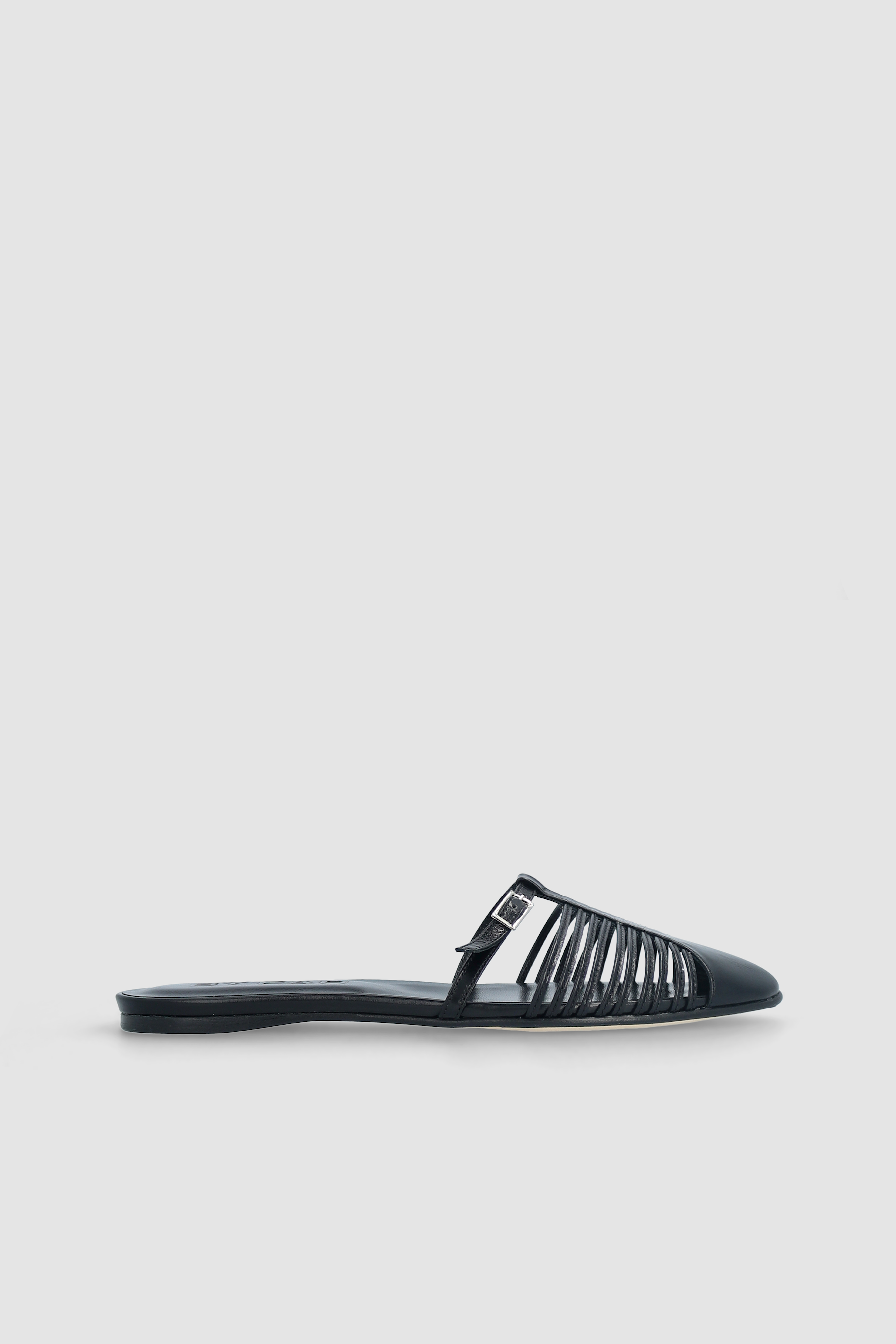 Osip Black Creased Calf Leather Mule