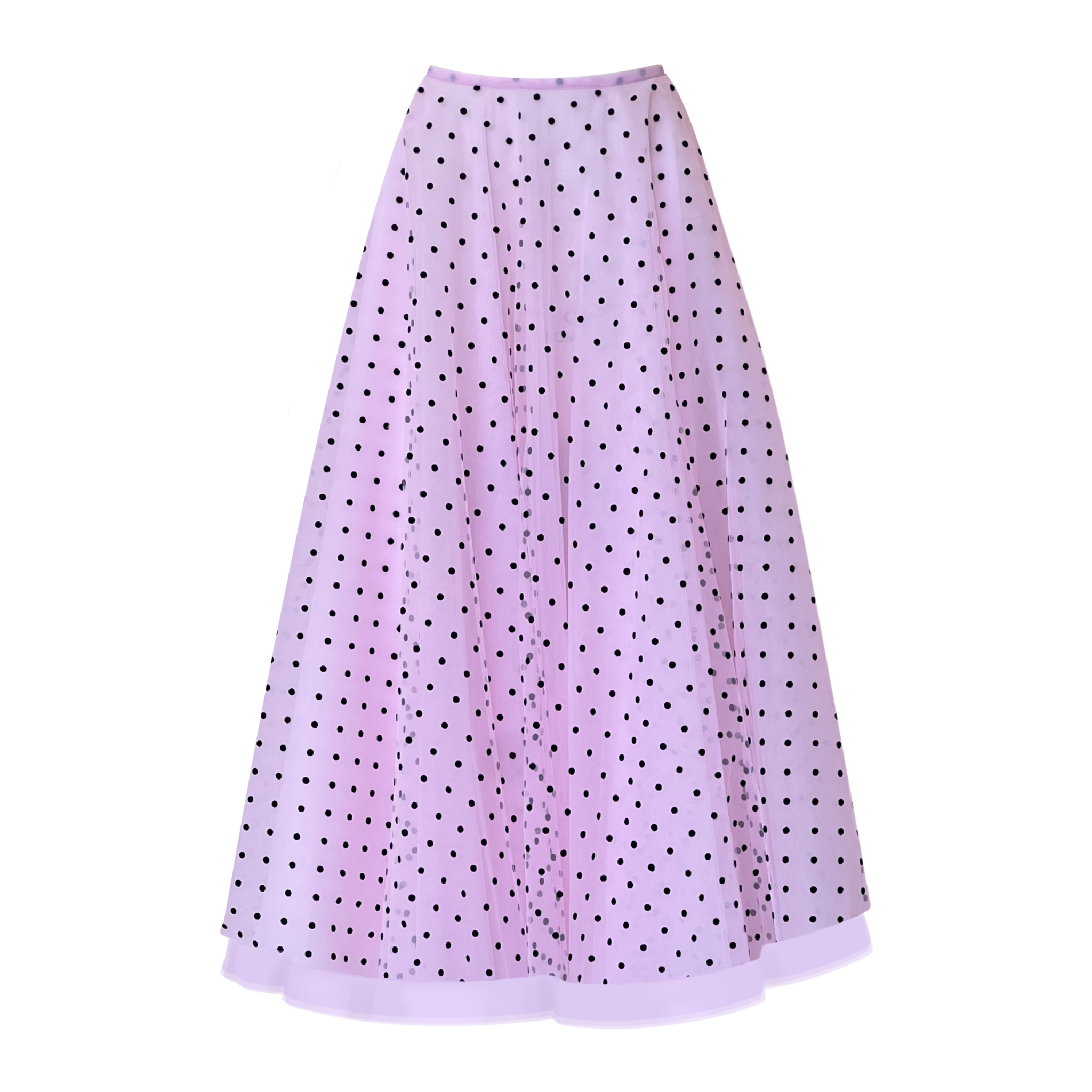 Pink Polka Dots Midi Skirt