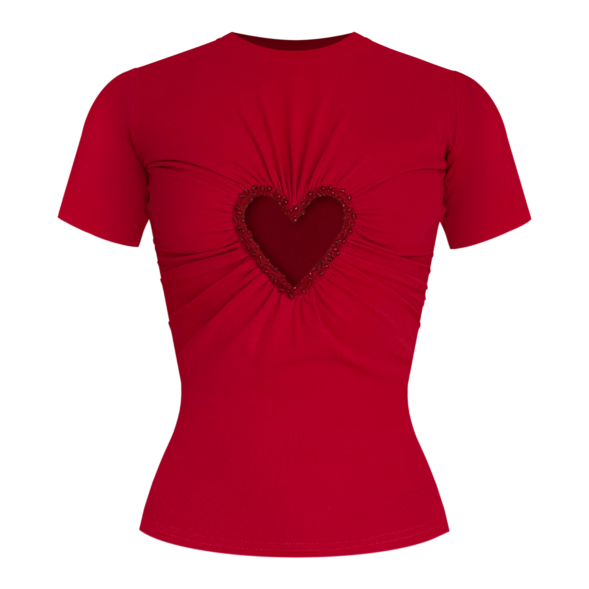 Red Heart Embroidered T-Shirt