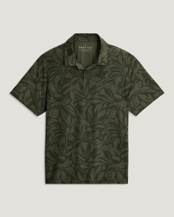 Men's Elevate Polo - Canopy Print Dark Forest
