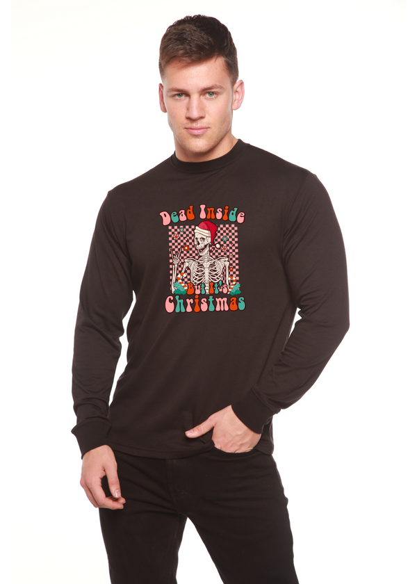 Dead Inside But Its Christmas Men's Bamboo Viscose/Organic Cotton Long Sleeve T-Shirt