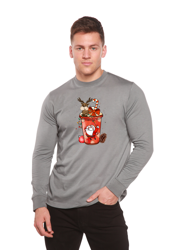 Enjoy Drink Christmas Men's Bamboo Viscose/Organic Cotton Long Sleeve T-Shirt