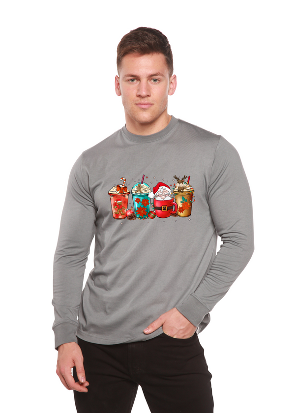 Fun Drink Christmas Men's Bamboo Viscose/Organic Cotton Long Sleeve T-Shirt