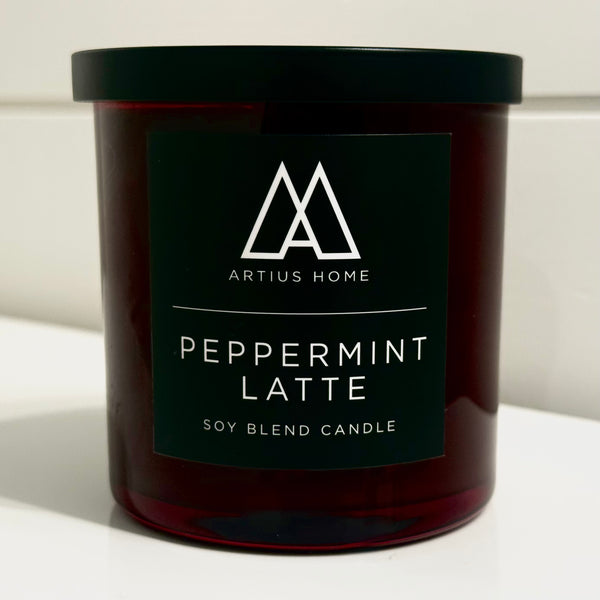 Peppermint Latte Wood Wick Candle – Coffee, Peppermint, and Creamy Vanilla (10 oz)
