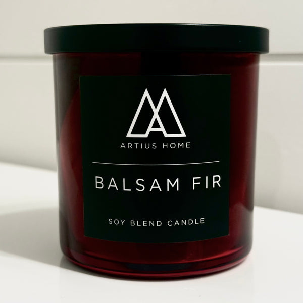 Balsam Fir Wood Wick Candle – Warm Amber, Vanilla, and Woodsy Comfort (10 oz)