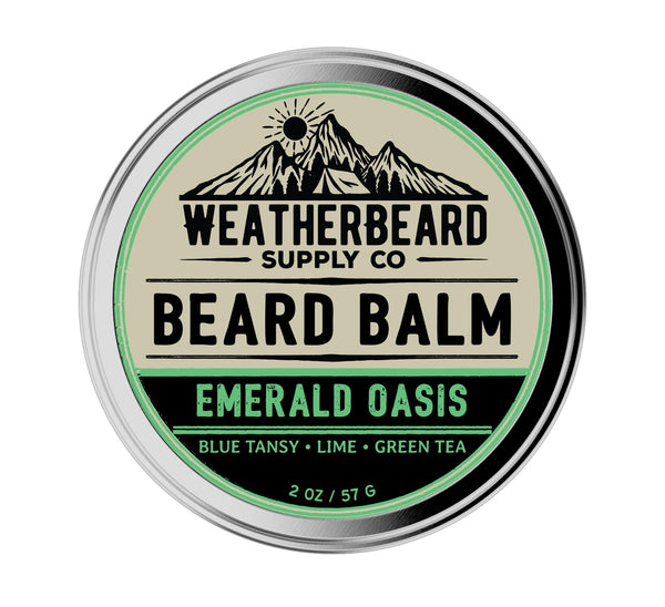 Emerald Oasis Beard Balm - Blue Tansy, Lime, Green Tea