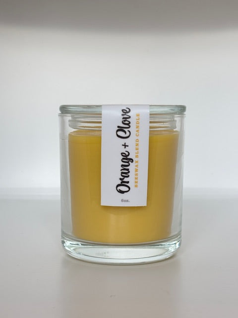 Beeswax Blend Candle in Glass Vessel