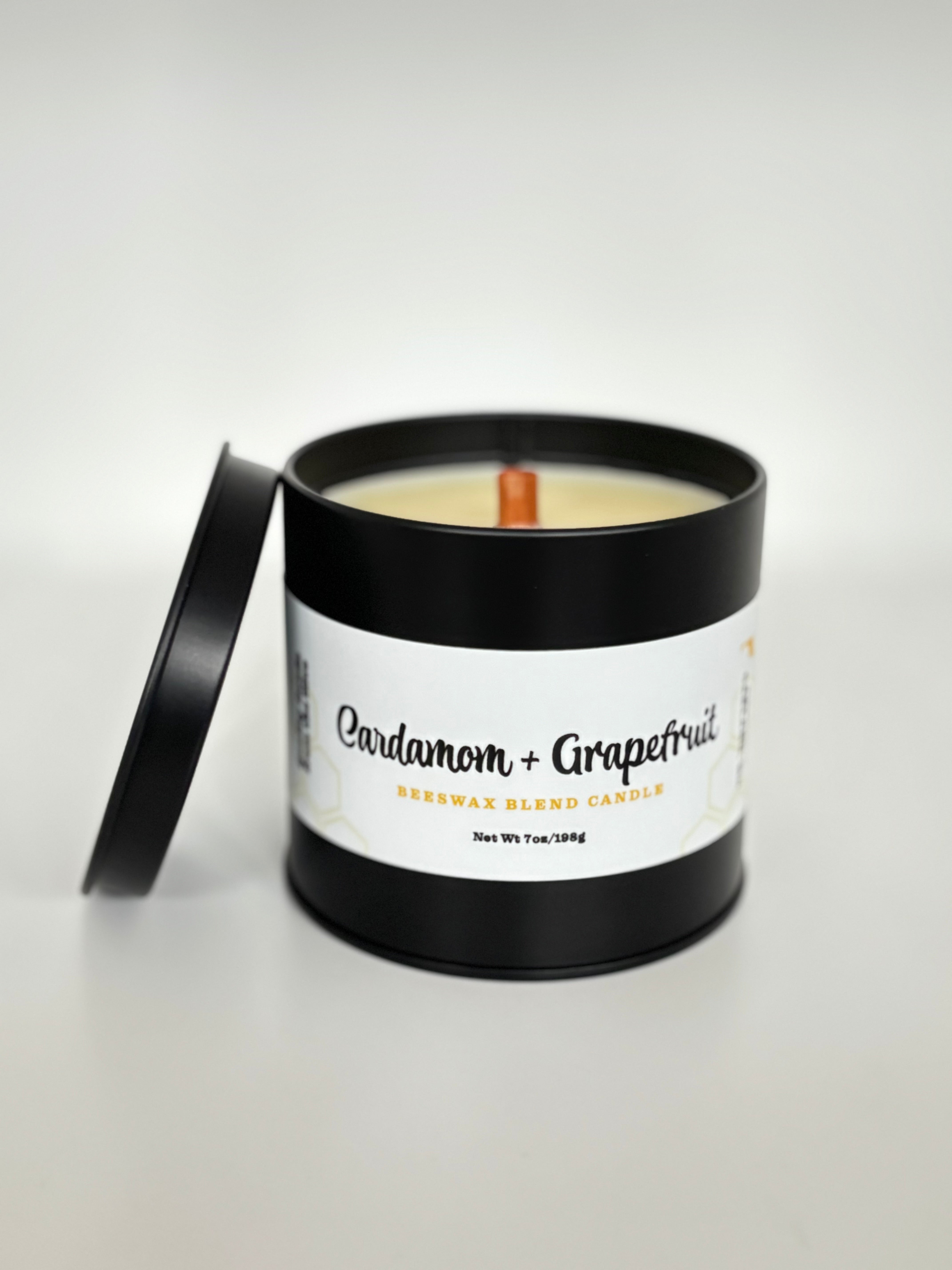Cardamom + Grapefruit Beeswax Blend Candle