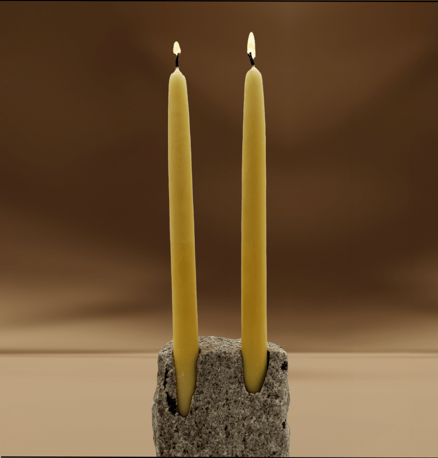 Stone Dual Taper Candle Holder