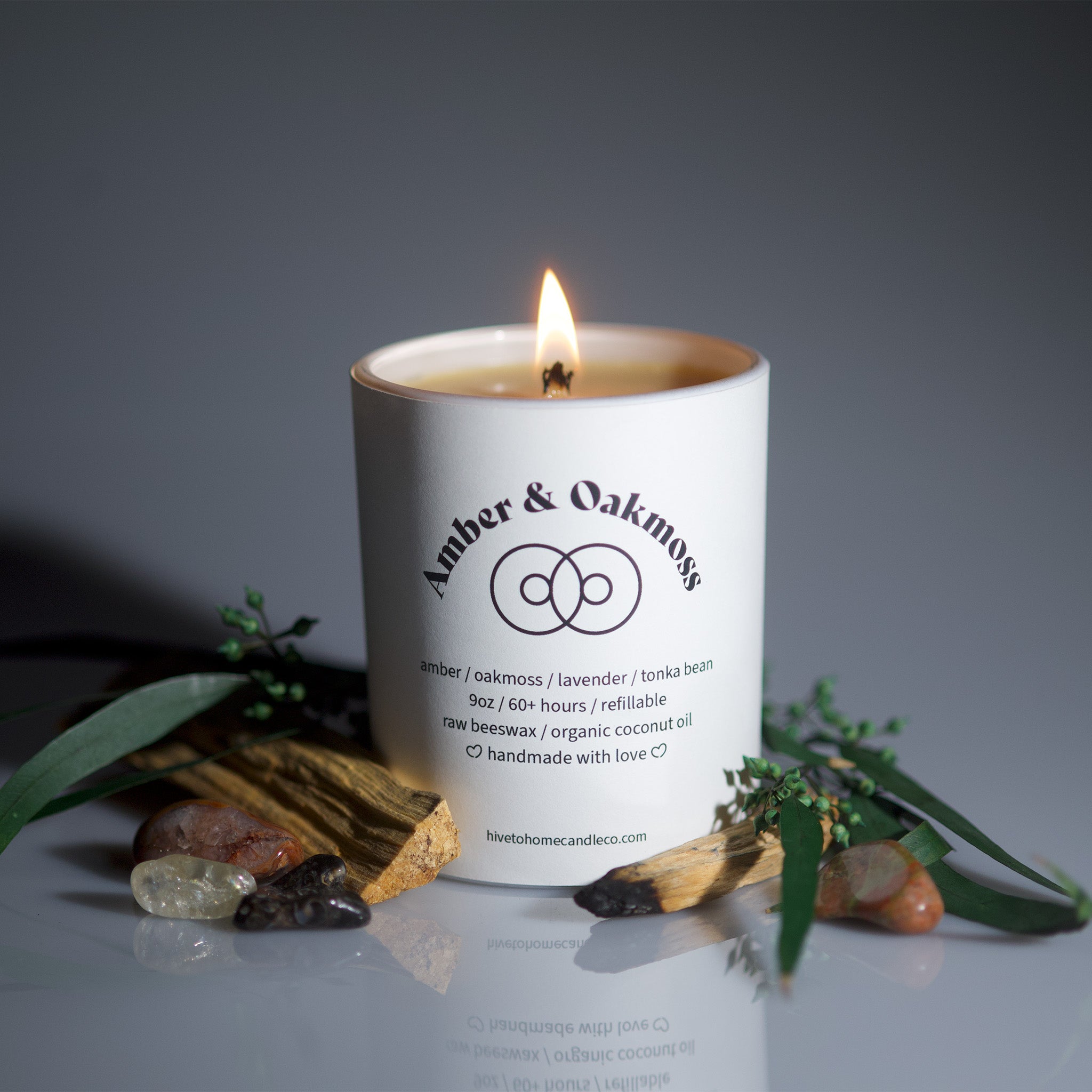 oakmoss & amber candle / refillable / perfect