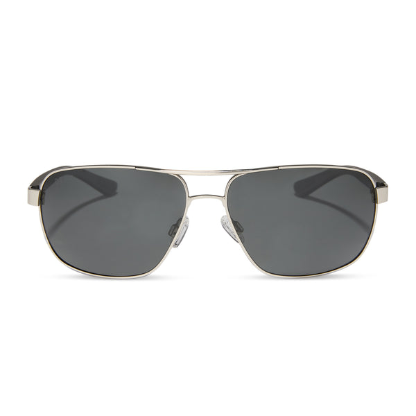 MATCHPOINT - SILVER + MATTE BLACK + GREY + POLARIZED SUNGLASSES