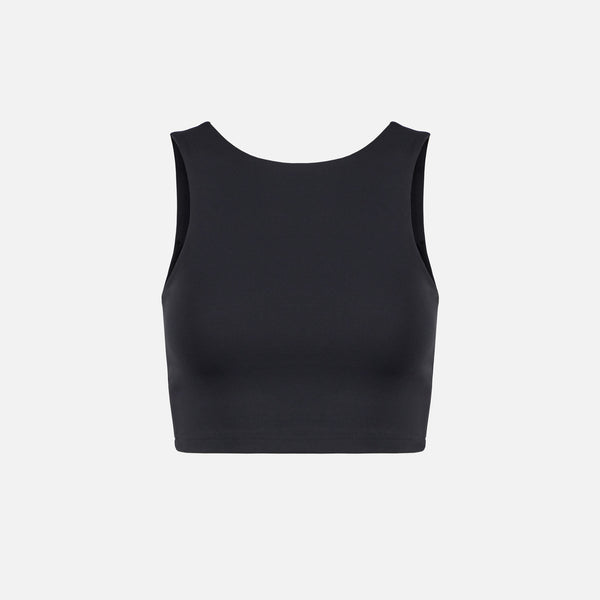 High Neck Interlock Bra, Black