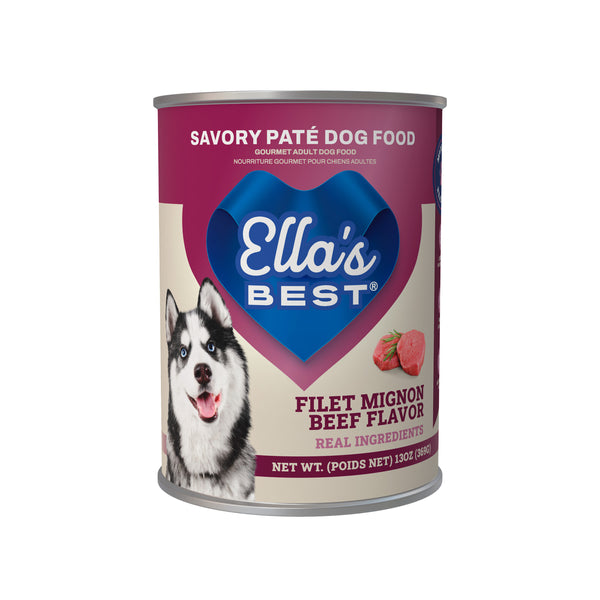 Ella's Best Filet Mignon Beef Flavor Savory Paté Dog Food 13 oz