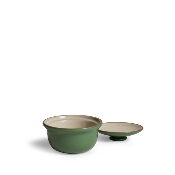 Individual Covered Serving Dish in Levain and Pea Shoot