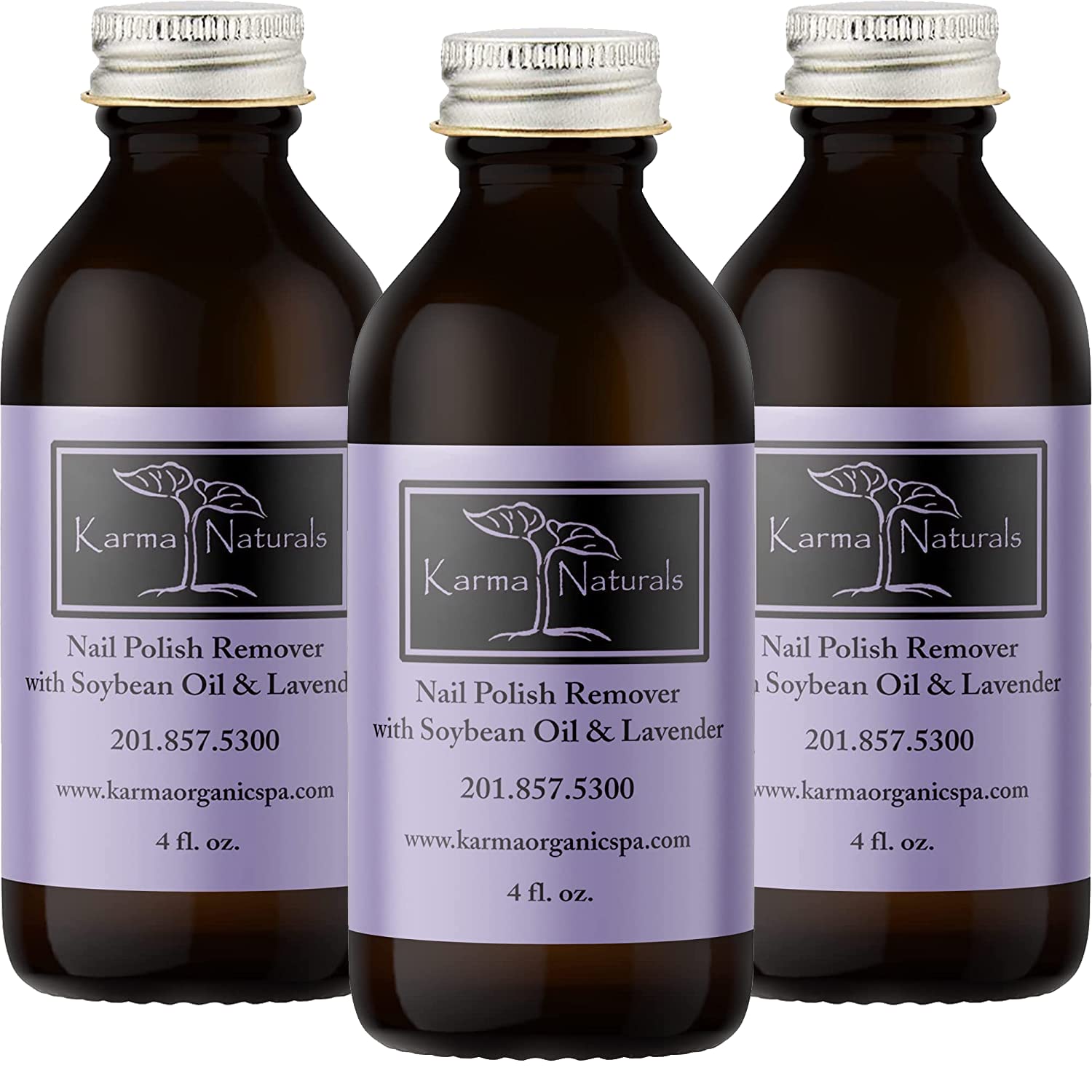 Karma Naturals Nail Polish Remover with Soybean and Lavender Oil - 3 Pack 12 Fl oz