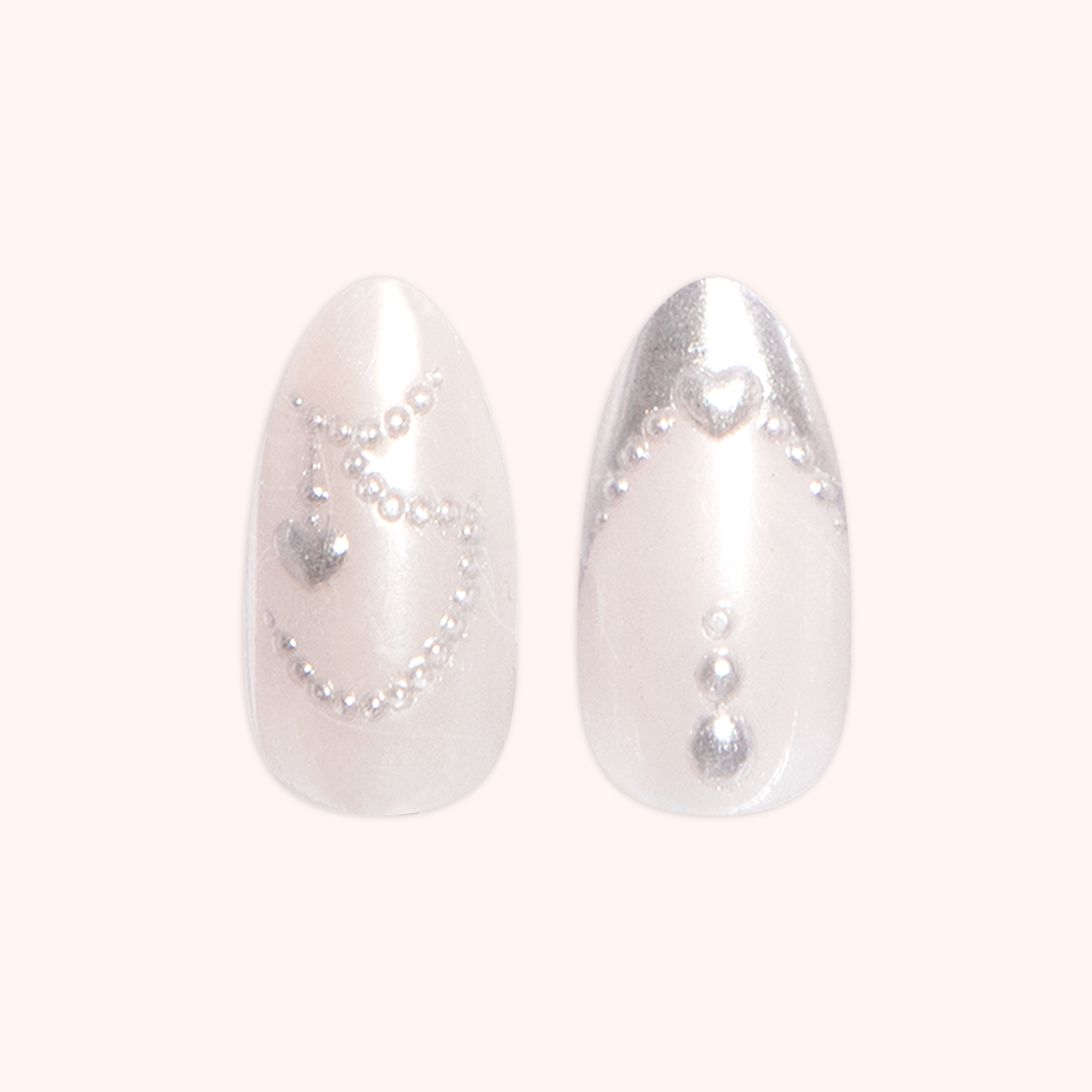 Pretty in Pearls French - Press On | Medium | Almond