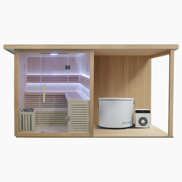 4 Person Extended Sauna & Inflatable Pod Plunge