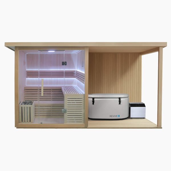 4 Person Extended Sauna & Inflatable Plunge