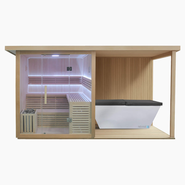 4 Person Extended Sauna & Acrylic Plunge