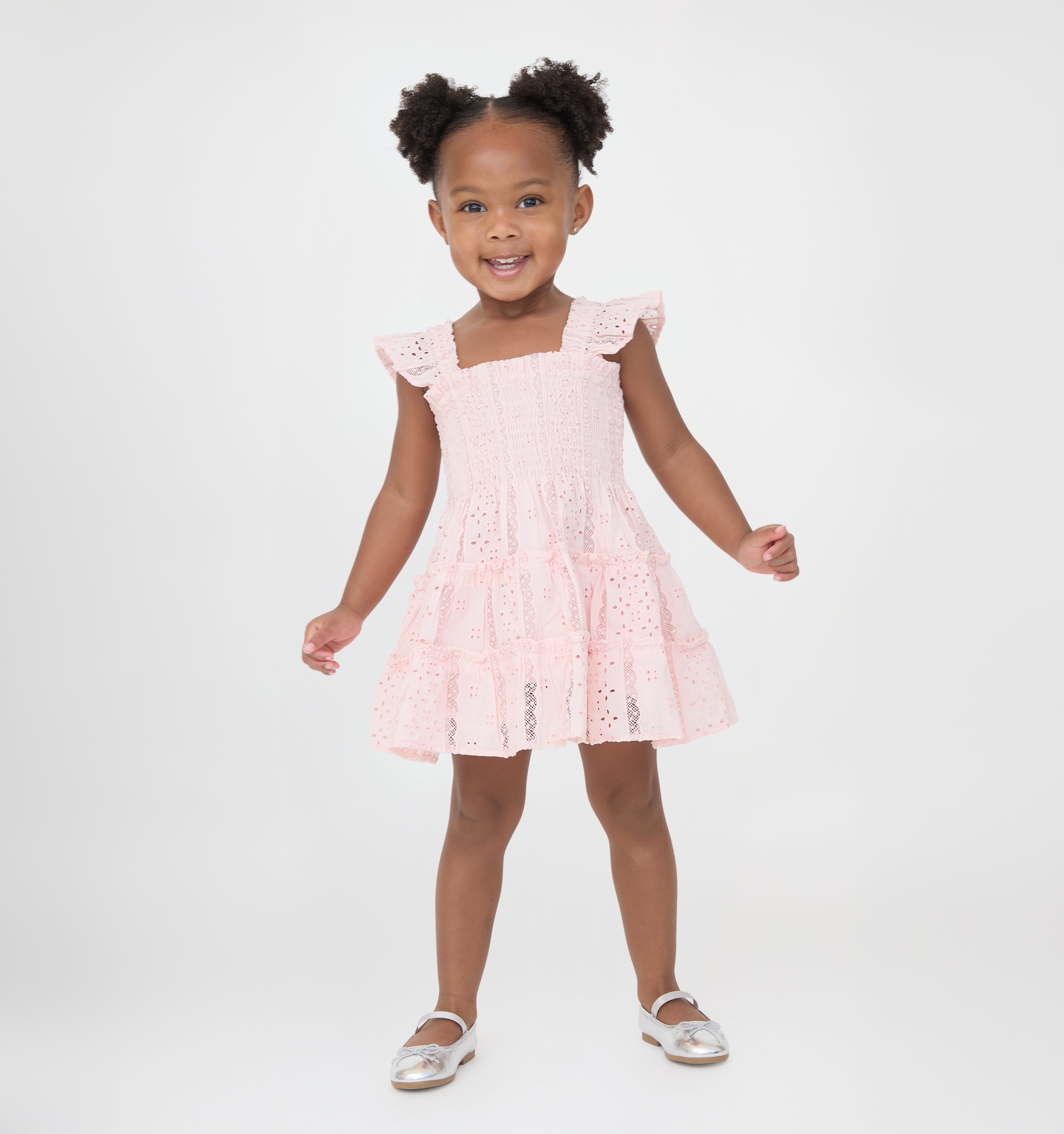 The Tiny Ellie Nap Dress - Pink Broderie Voile