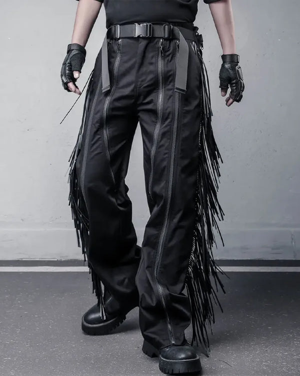 Leather Tassel pants "Kasha"