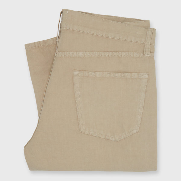 Slim Straight 5-Pocket Pant in Stone Canapa Canvas