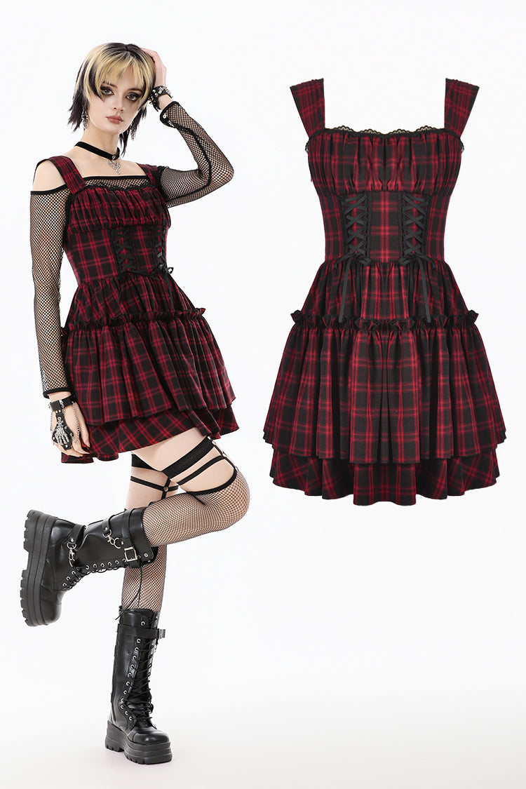 Christmas Plaid Layered Cake Dress DW1118