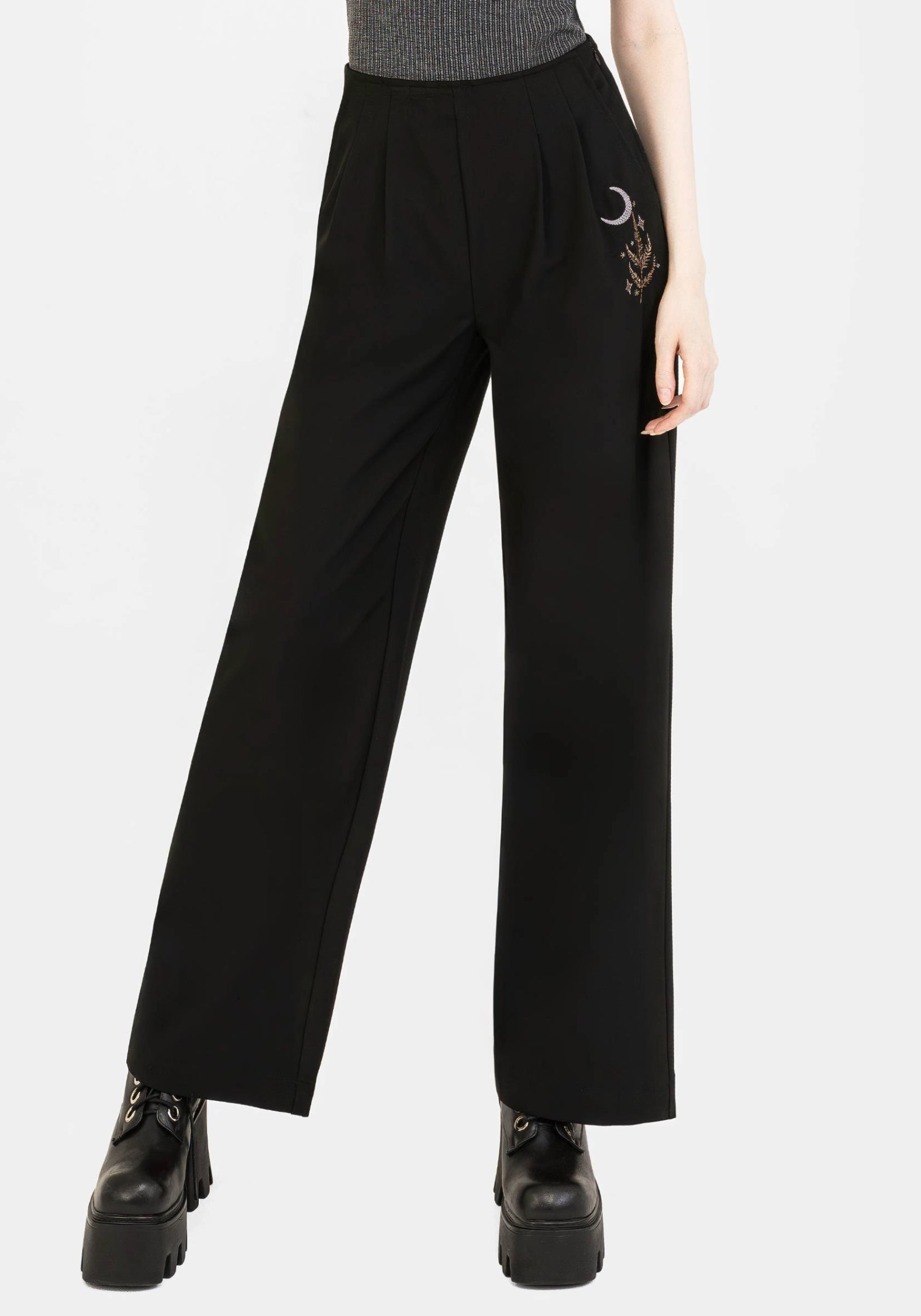 Lucia Firefly Embroidered Pleated Trousers