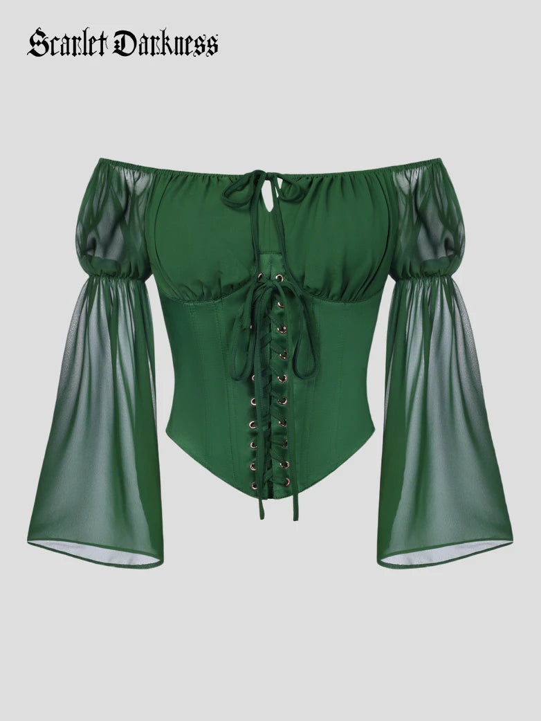 Renaissance Virago-Sleeve Fantasy Off-Shoulder Tops