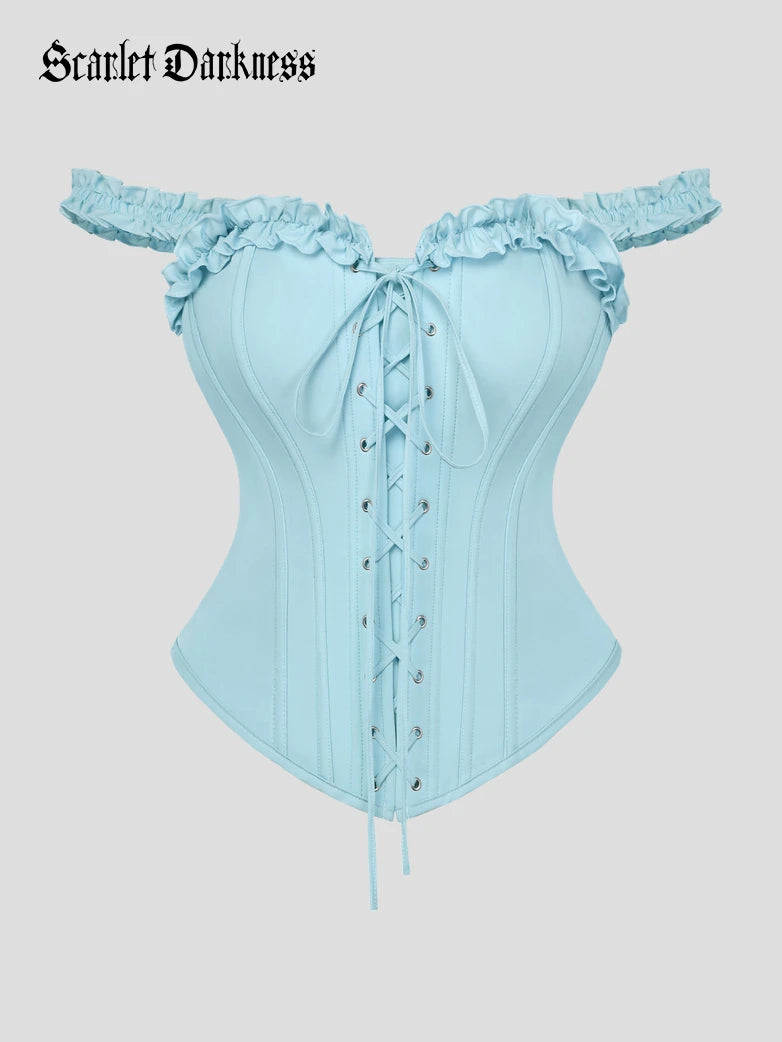 Victorian Bridgeton Lace-up Corset Top with 15 Bones