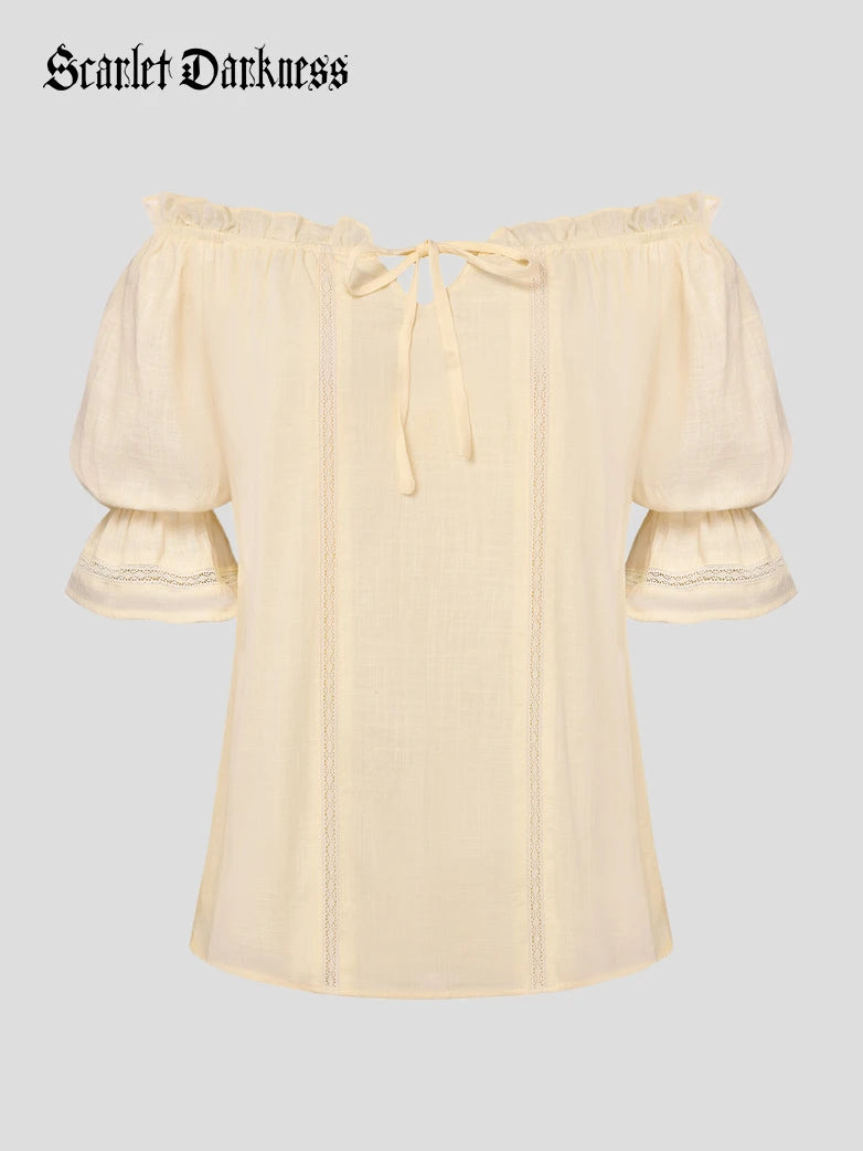 Women Classic Renaissance Peasant Cotton Tops