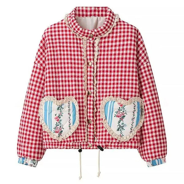 Gingham Heart Pocket Jacket