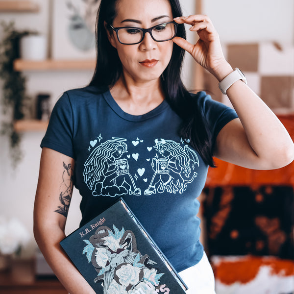 Bookish Angel and Darkly Devil Baby Tee