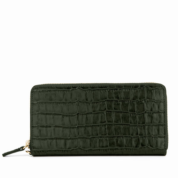 Klyde Continental Wallet Forest Croc