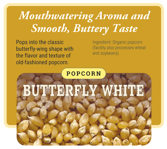 Organic Butterfly White Popcorn for Wholesale Distributors