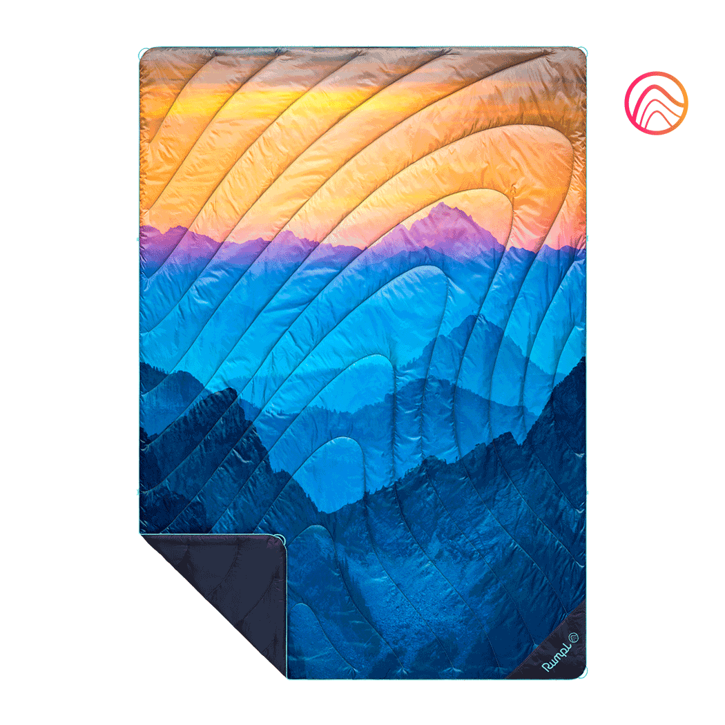 Original Puffy Blanket - Misty Peaks Mountainscape - Custom