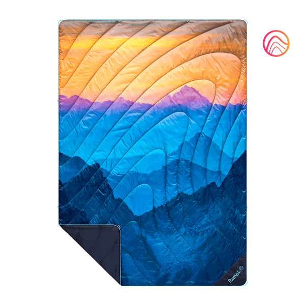 Original Puffy Blanket - Misty Peaks Mountainscape - Custom