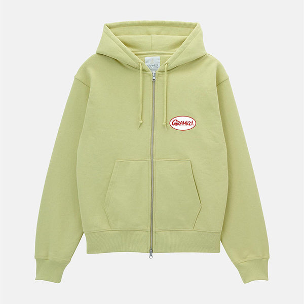 Oval Patch Zip Hooded Sweatshirt
