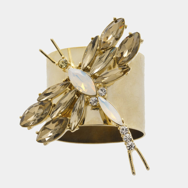 Dragonfly napkin rings, topaz, set of two