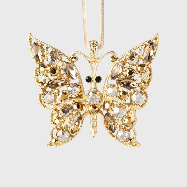 Butterfly hanging ornament, gold