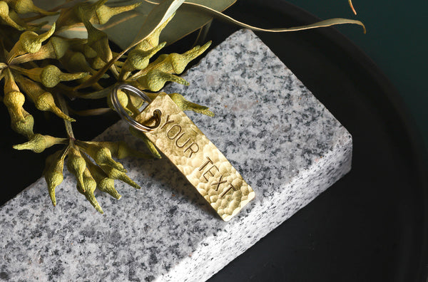 Personalised Text Brass Keyring