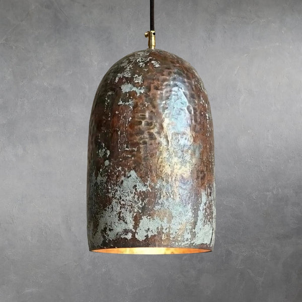 Hammered Bell Copper Pendant Light